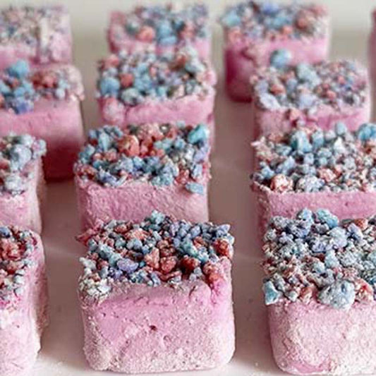 Rows of Mini Cotton Candy Marshmallows
